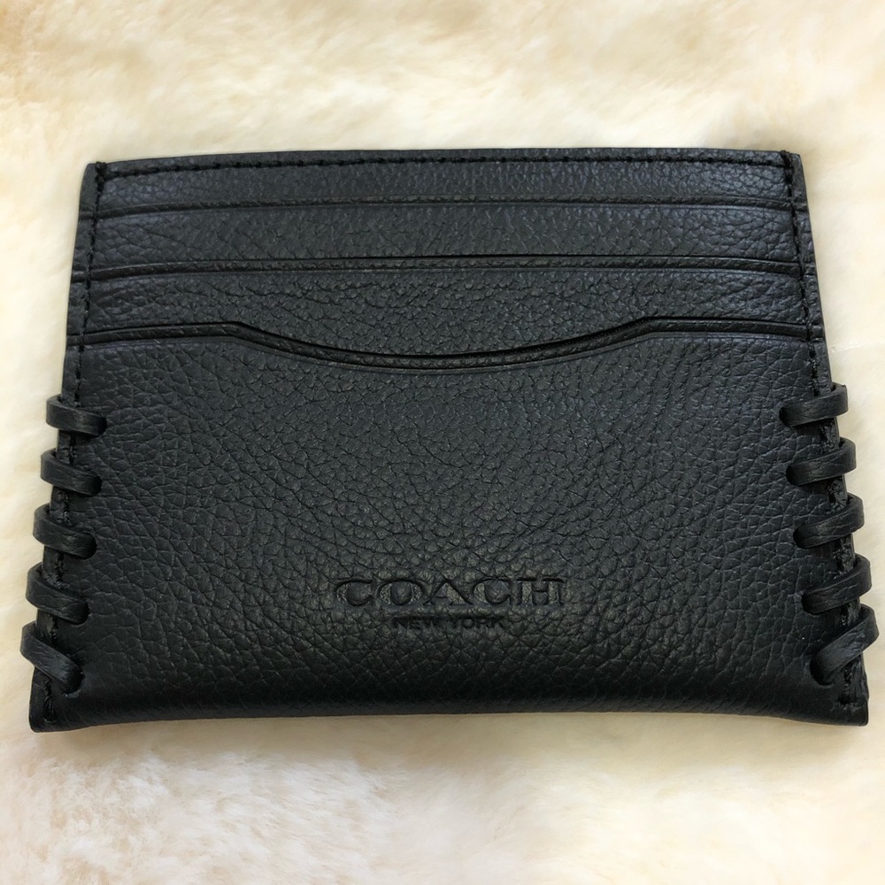 🖤Coach Slim Card Case with Baseball ⚾️ Stitch 🖤